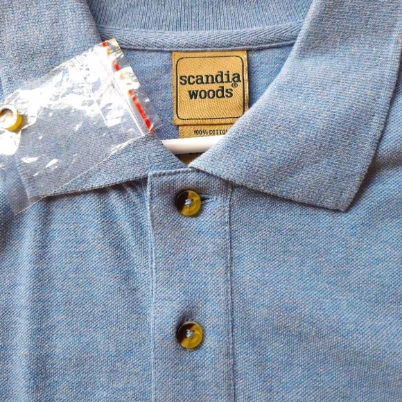 New SCANDIA WOODS MENS NEW BANDED BOTTOM BLUE POLO XL - Picture 1 of 6